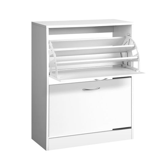 Marlook Shoe Rack Cabinet Adjustable Shelves 24 Pairs White Iris
