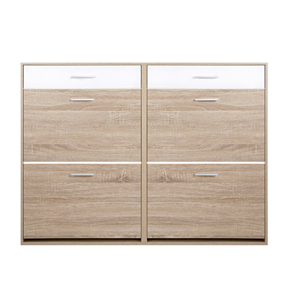 Marlook Shoe Rack Cabinet 36 Pairs Adjustable Shelves Pine Sara