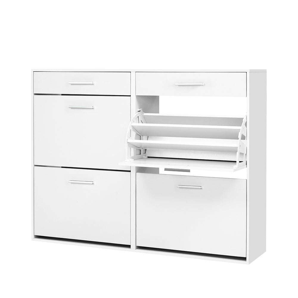 Marlook Shoe Rack Cabinet 36 Pairs Adjustable Shelves White Sara