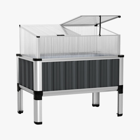 Marlook Garden Bed 80x49x74cm Greenhouse Planter Box Raised Galvanised Herb