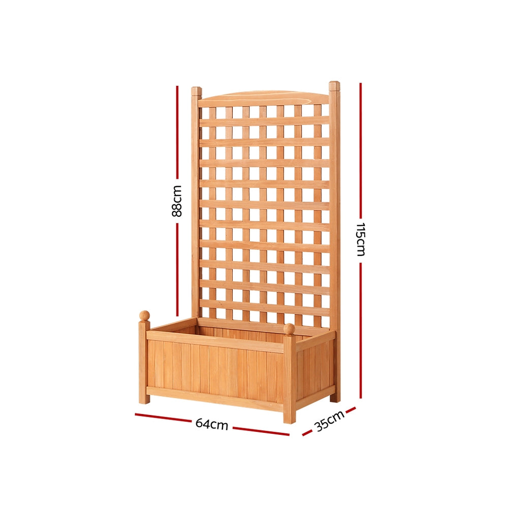 Marlook Garden Bed Wooden 64x35x115cm Planter Raised Box Container Trellis