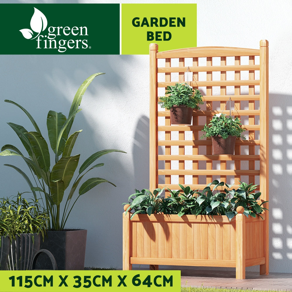 Marlook Garden Bed Wooden 64x35x115cm Planter Raised Box Container Trellis