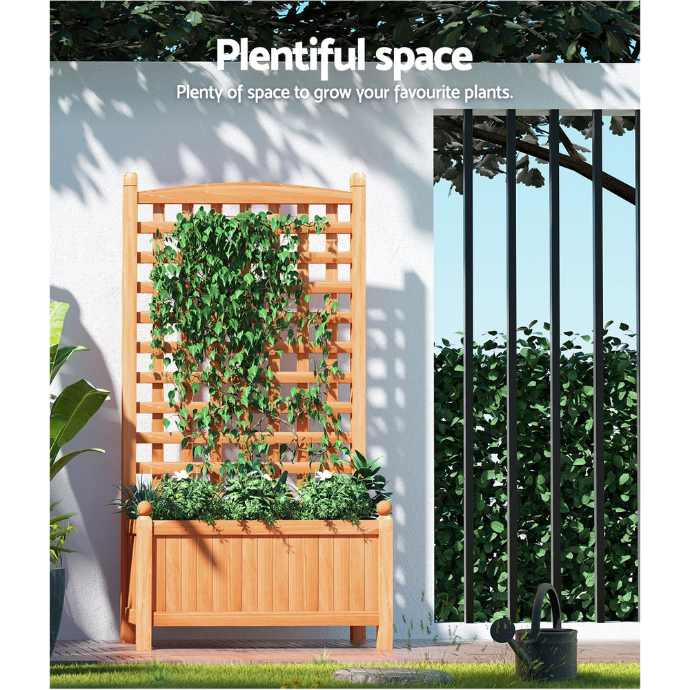 Marlook Garden Bed Wooden 64x35x115cm Planter Raised Box Container Trellis