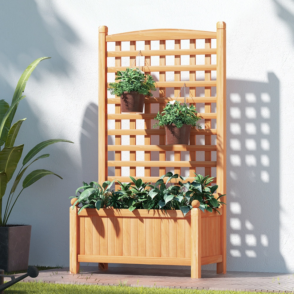 Marlook Garden Bed Wooden 64x35x115cm Planter Raised Box Container Trellis