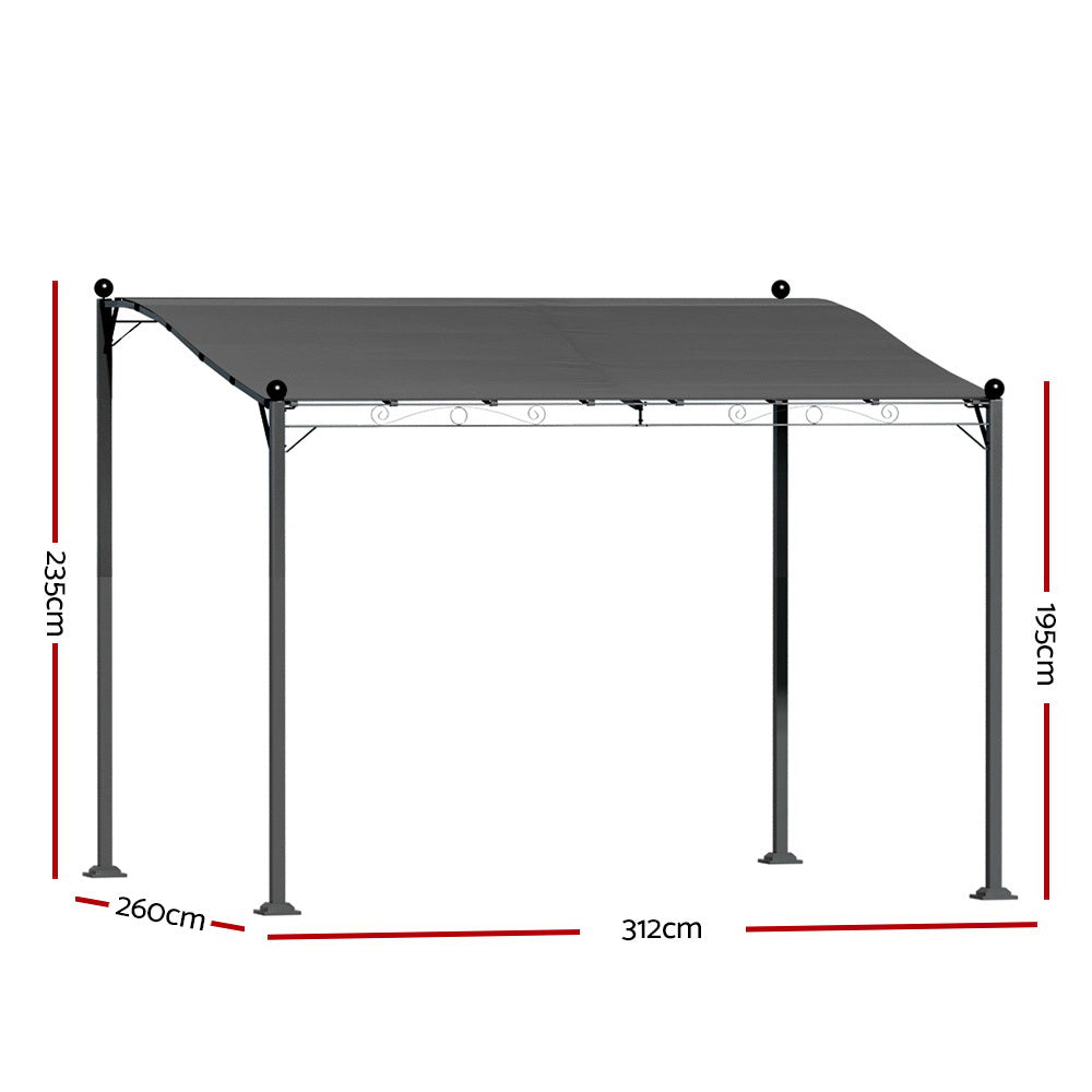 Marlook Gazebo Marquee 3m Outdoor Event Wedding Tent Camping Party Shade Iron Art Canopy Grey