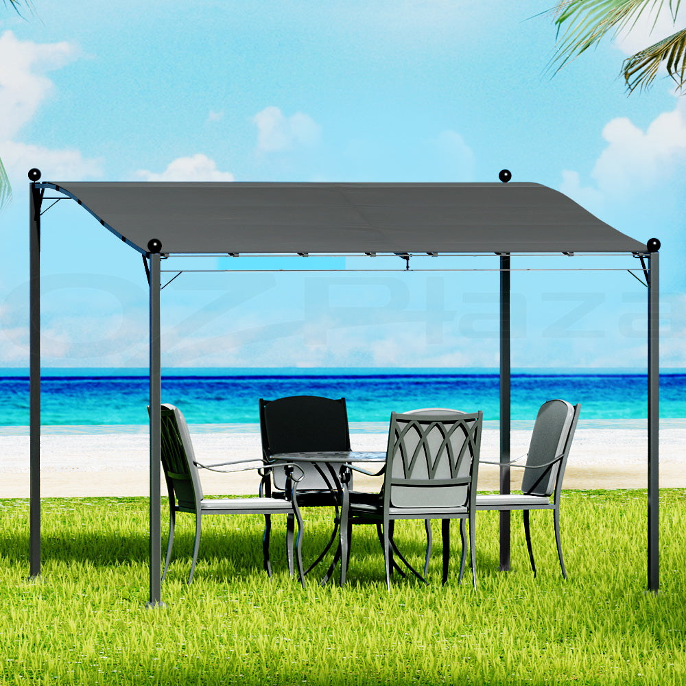 Marlook Gazebo Marquee 3m Outdoor Event Wedding Tent Camping Party Shade Iron Art Canopy Grey