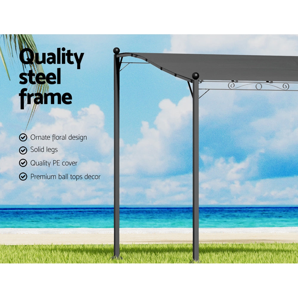 Marlook Gazebo Marquee 3m Outdoor Event Wedding Tent Camping Party Shade Iron Art Canopy Grey
