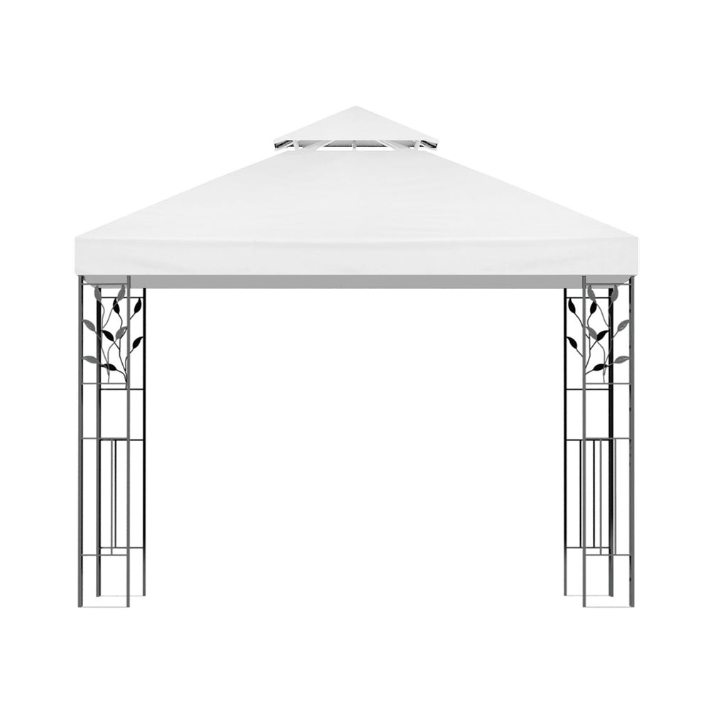 Marlook Gazebo 3x3m Marquee Outdoor Wedding Party Event Tent Home Iron Art Shade White