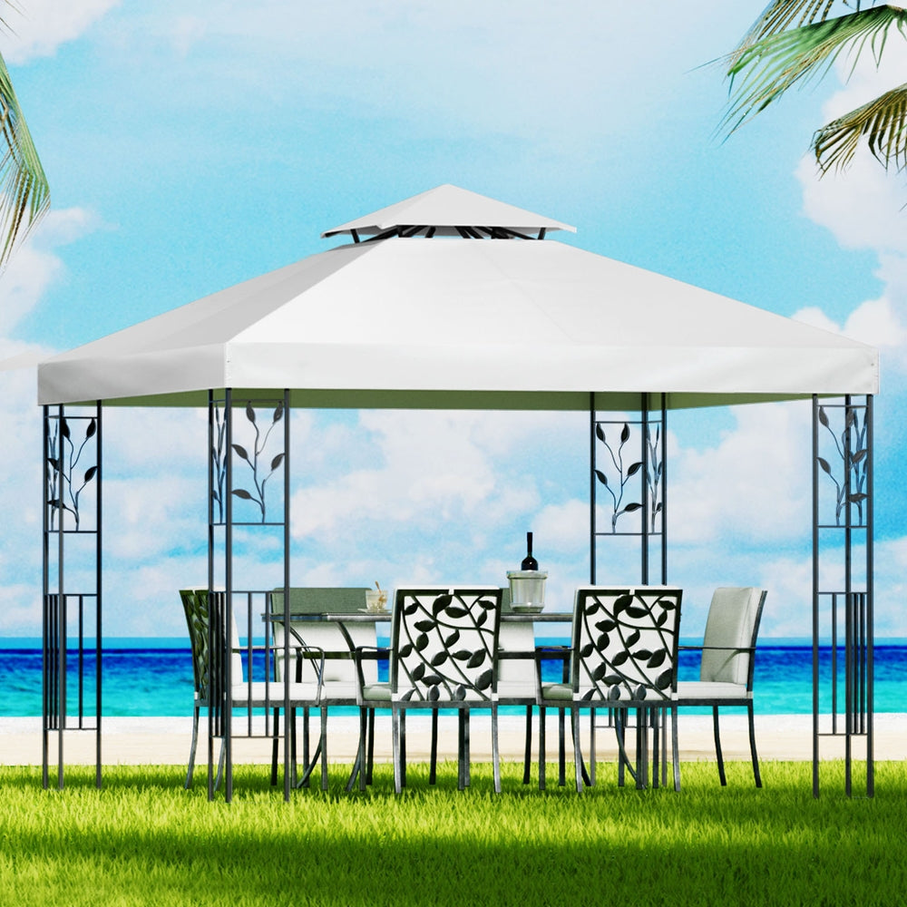 Marlook Gazebo 3x3m Marquee Outdoor Wedding Party Event Tent Home Iron Art Shade White