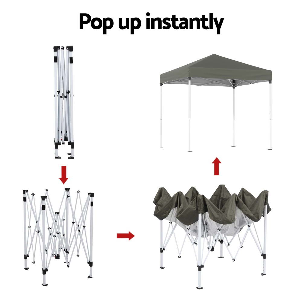 Marlook Gazebo 2x2m Outdoor Patio Garden Marquee Shade Grey