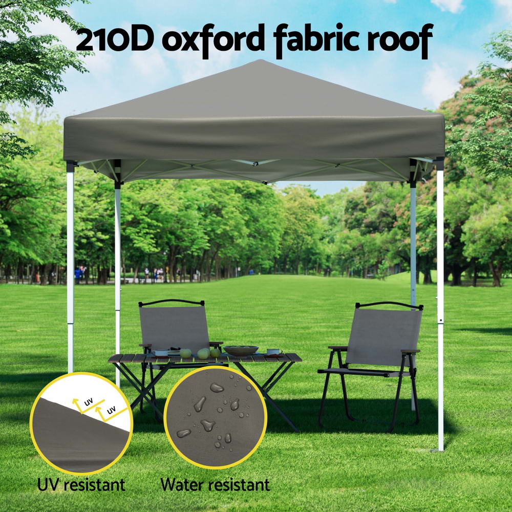 Marlook Gazebo 2x2m Outdoor Patio Garden Marquee Shade w/ Base Pods Grey