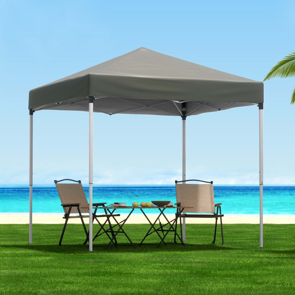 Marlook Gazebo 2x2m Outdoor Patio Garden Marquee Shade w/ Base Pods Grey