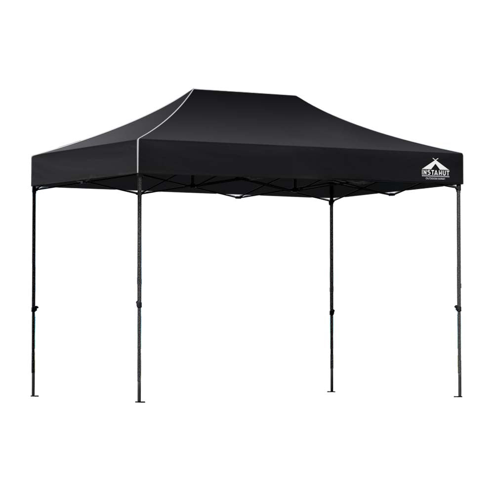 Marlook Gazebo Pop Up Marquee 3x4.5 Folding 500D Wedding Tent Base Pod Black