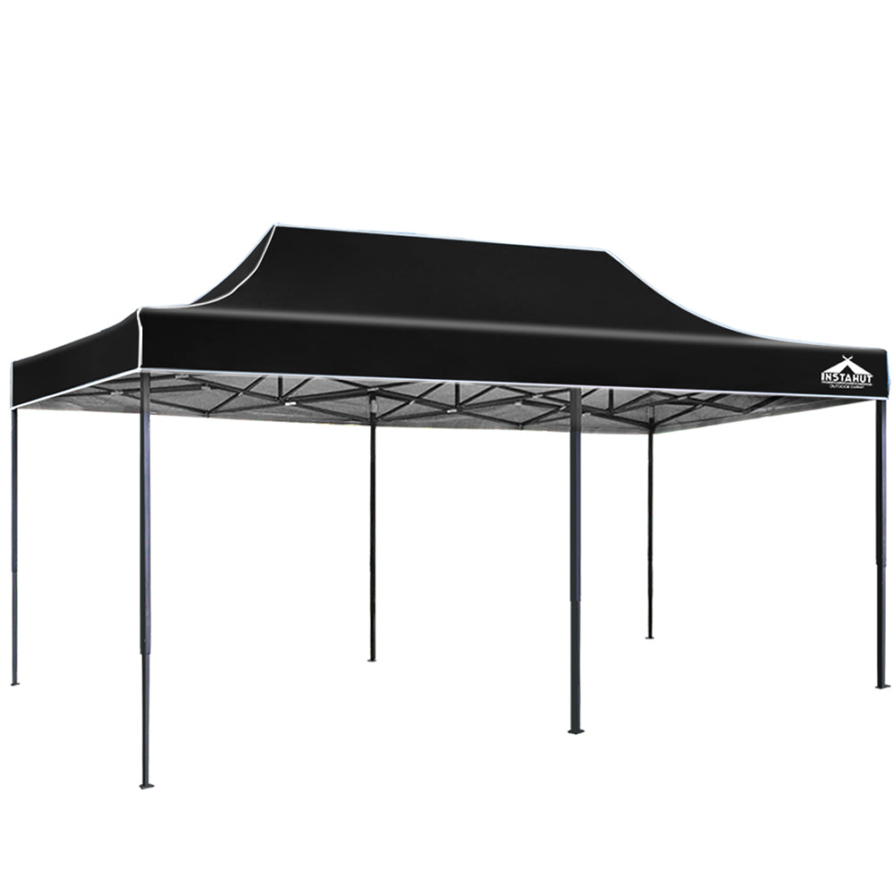 Marlook Gazebo Pop Up Marquee 3x6 Folding Outdoor 500D Tent Base Pod Black