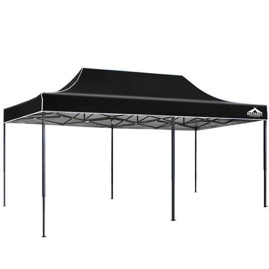 Marlook Gazebo Pop Up Marquee 3x6 Folding Outdoor 500D Tent Base Pod Black