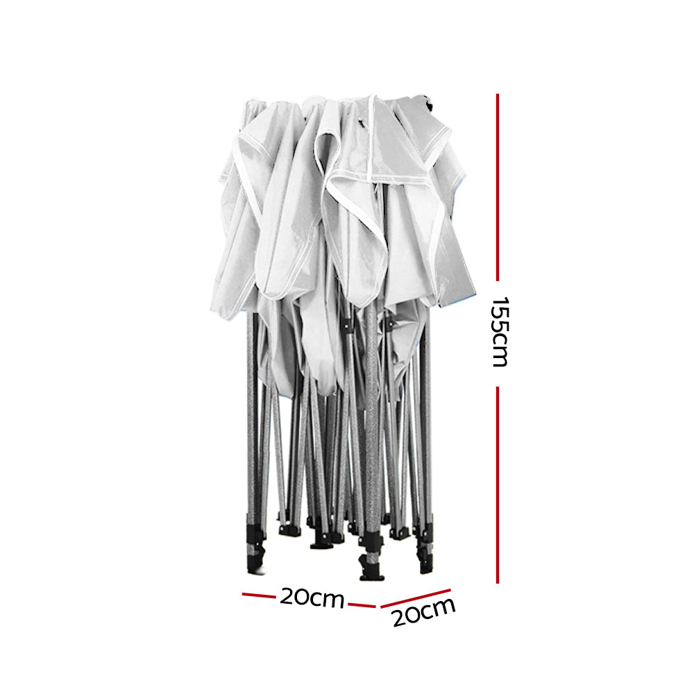 Marlook Gazebo Pop Up Marquee 3x6 Folding 500D Wedding Tent Base Pod White