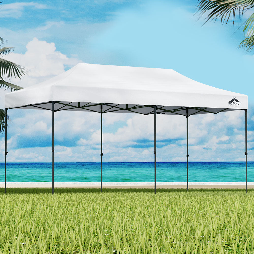 Marlook Gazebo Pop Up Marquee 3x6 Folding 500D Wedding Tent Base Pod White