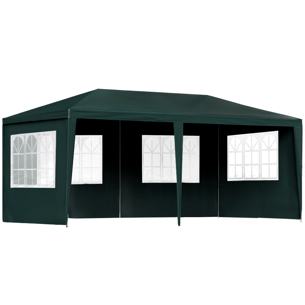 Marlook Gazebo 3x6m Marquee Wedding Party Tent Outdoor Camping Side Wall Canopy 4 Panel Green