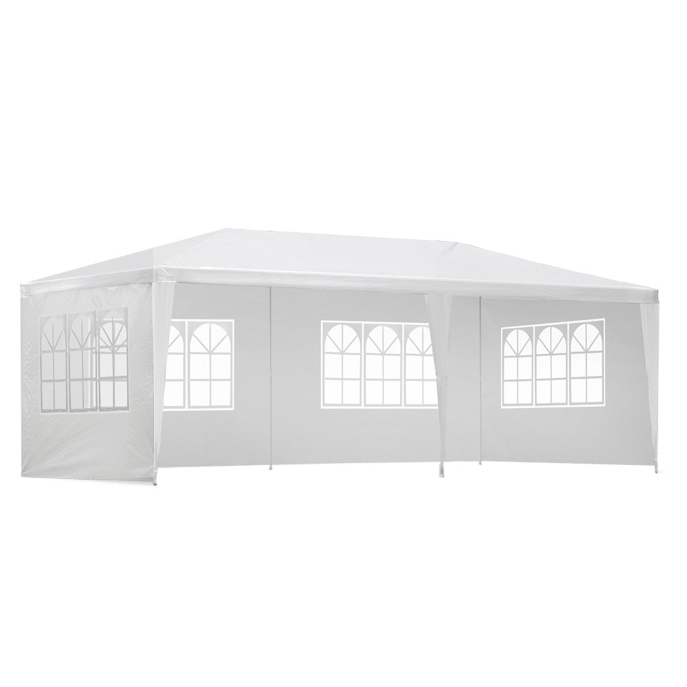 Marlook Gazebo 3x6m Marquee Wedding Party Tent Outdoor Camping Side Wall Canopy 4 Panel White