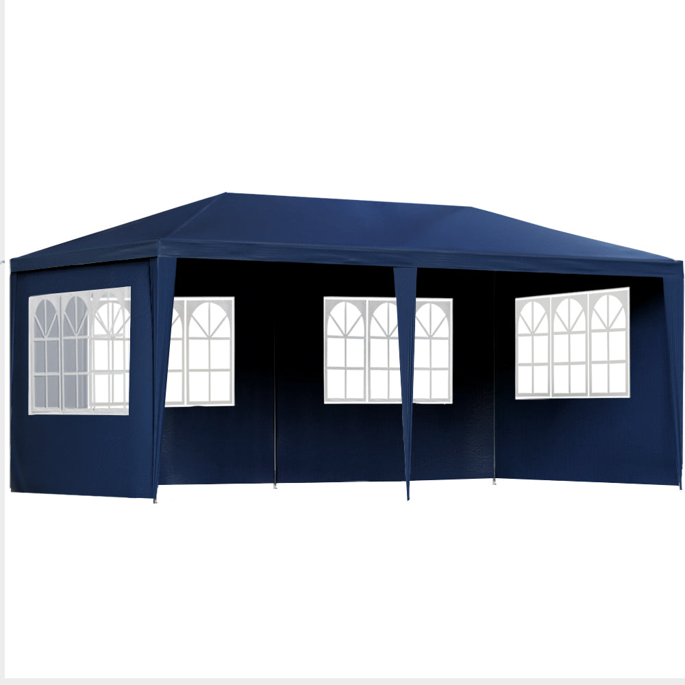 Marlook Gazebo 3x6m Marquee Wedding Party Tent Outdoor Camping Side Wall Canopy 6 Panel Blue