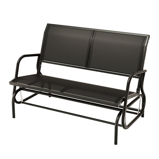 Marlook Outdoor Garden Bench Seat Swing Glider Rocking 2 Seater Patio Furniture Black