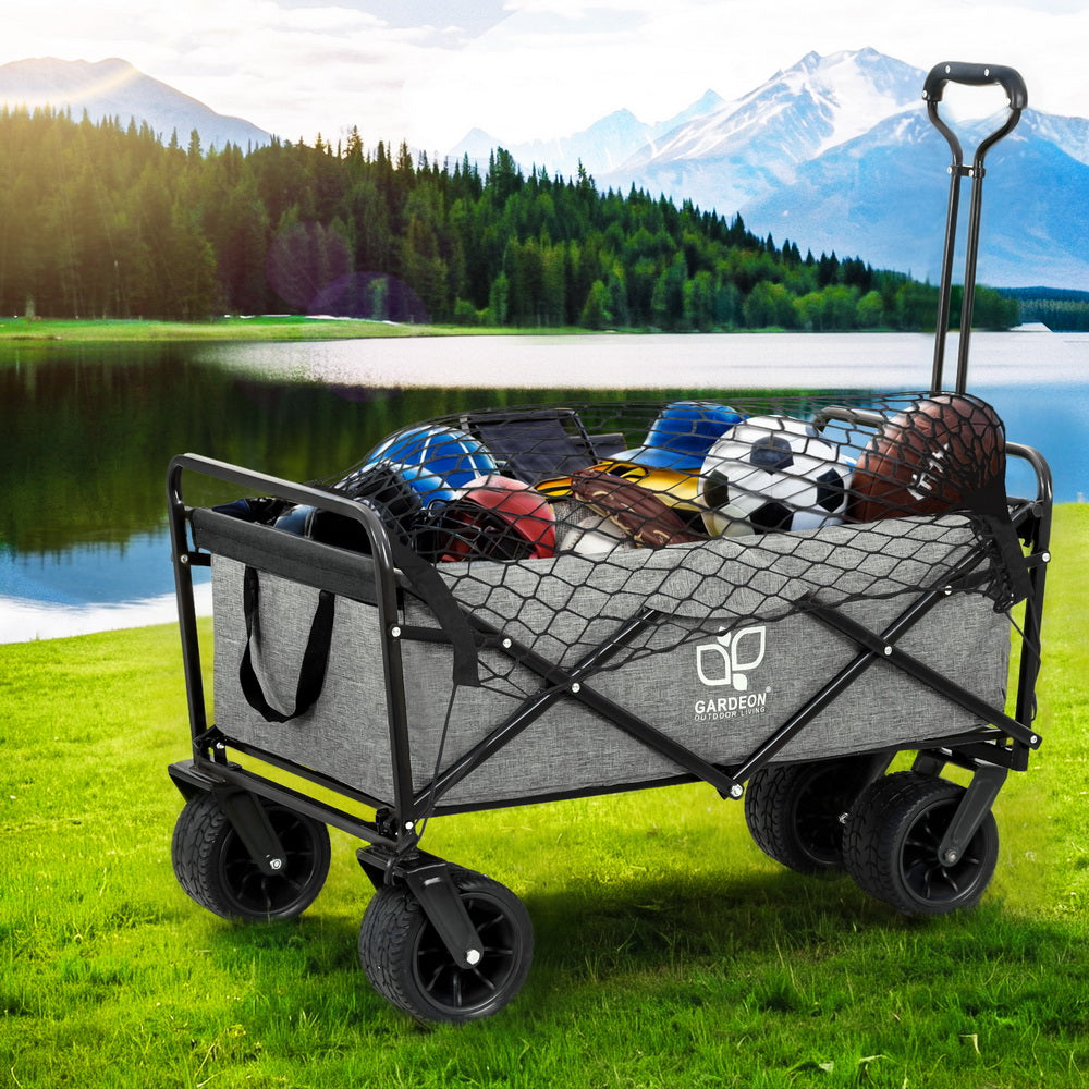 Marlook Garden Cart with Cargo Net Grey