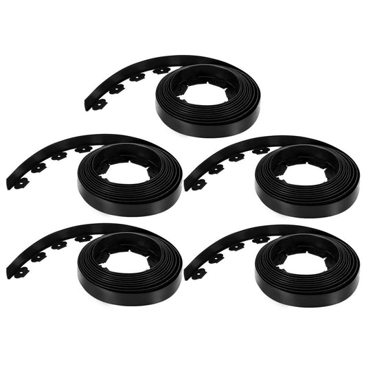 Marlook Garden Edging 5CM x 10M Border Support Landscape Edge Black X5