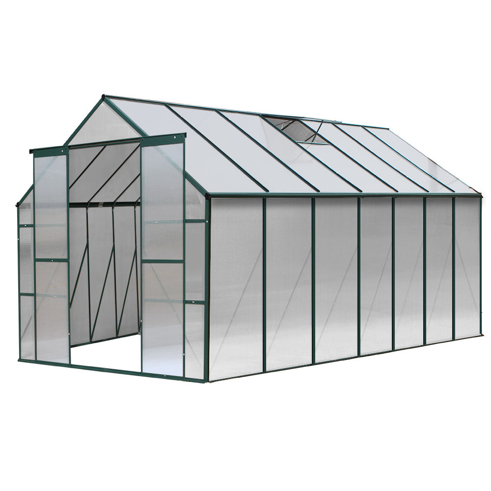 Marlook Greenhouse 4.43x2.44x2.15M Aluminium Polycarbonate Green House Garden Shed