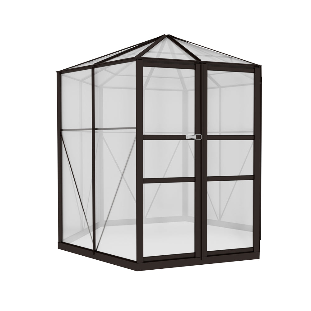 Marlook Greenhouse 2.4x2.1x2.32M Aluminium Polycarbonate Green House Garden Shed