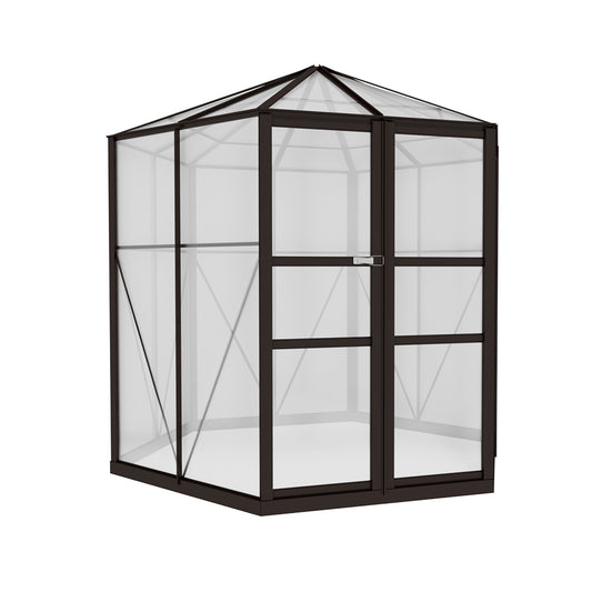Marlook Greenhouse 2.4x2.1x2.32M Aluminium Polycarbonate Green House Garden Shed