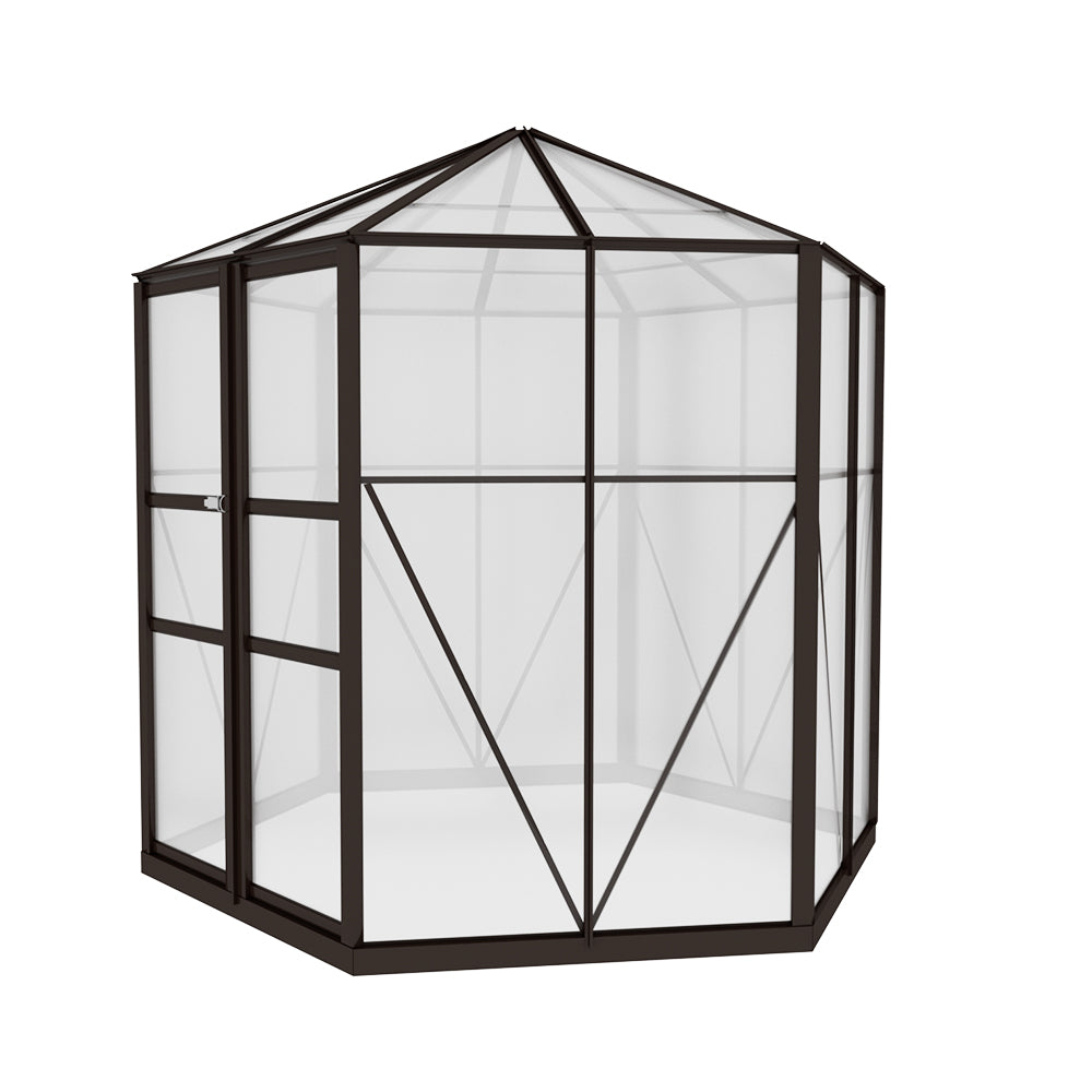 Marlook Greenhouse 2.4x2.1x2.32M Aluminium Polycarbonate Green House Garden Shed