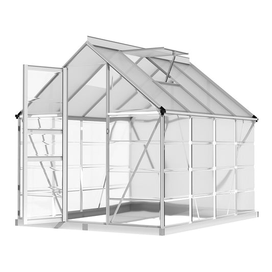 Marlook Greenhouse 2.48x1.89x2M Aluminium Polycarbonate Green House Garden Shed