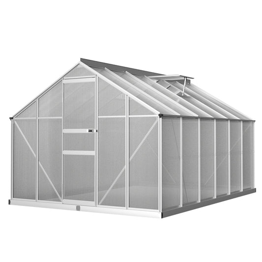 Marlook Greenhouse 3.6x2.5x1.95M Aluminium Polycarbonate Green House Garden Shed
