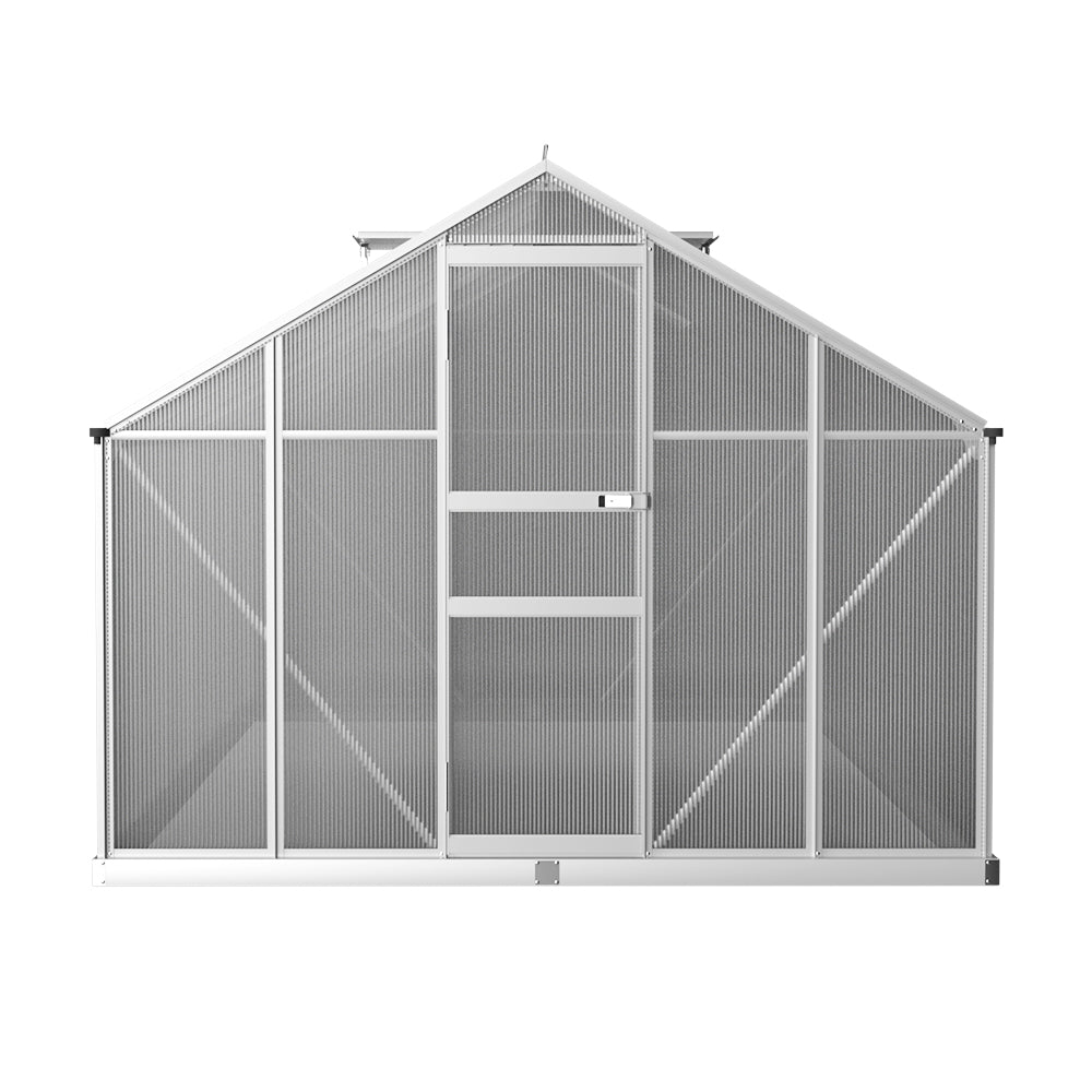 Marlook Greenhouse 3.6x2.5x1.95M Aluminium Polycarbonate Green House Garden Shed