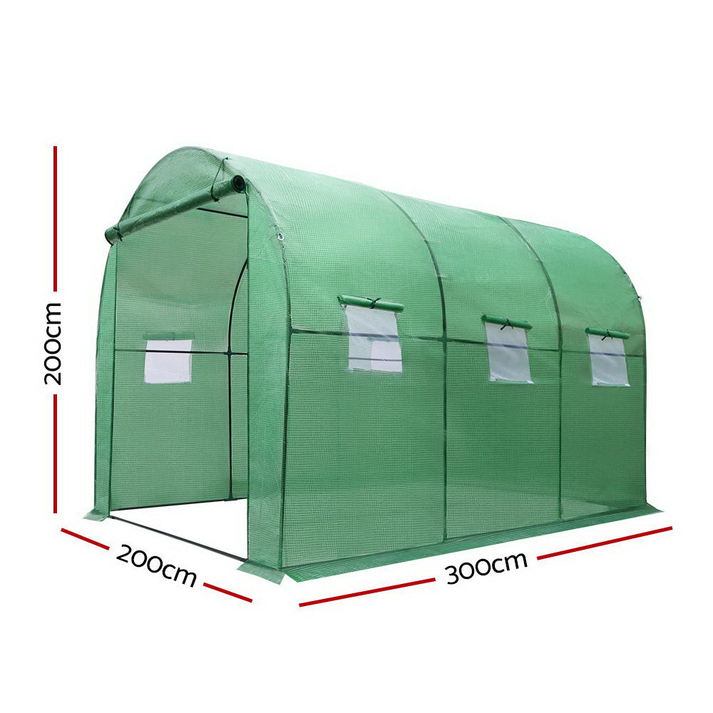 Marlook Greenhouse Garden Shed Green House 3X2X2M Greenhouses Storage Lawn