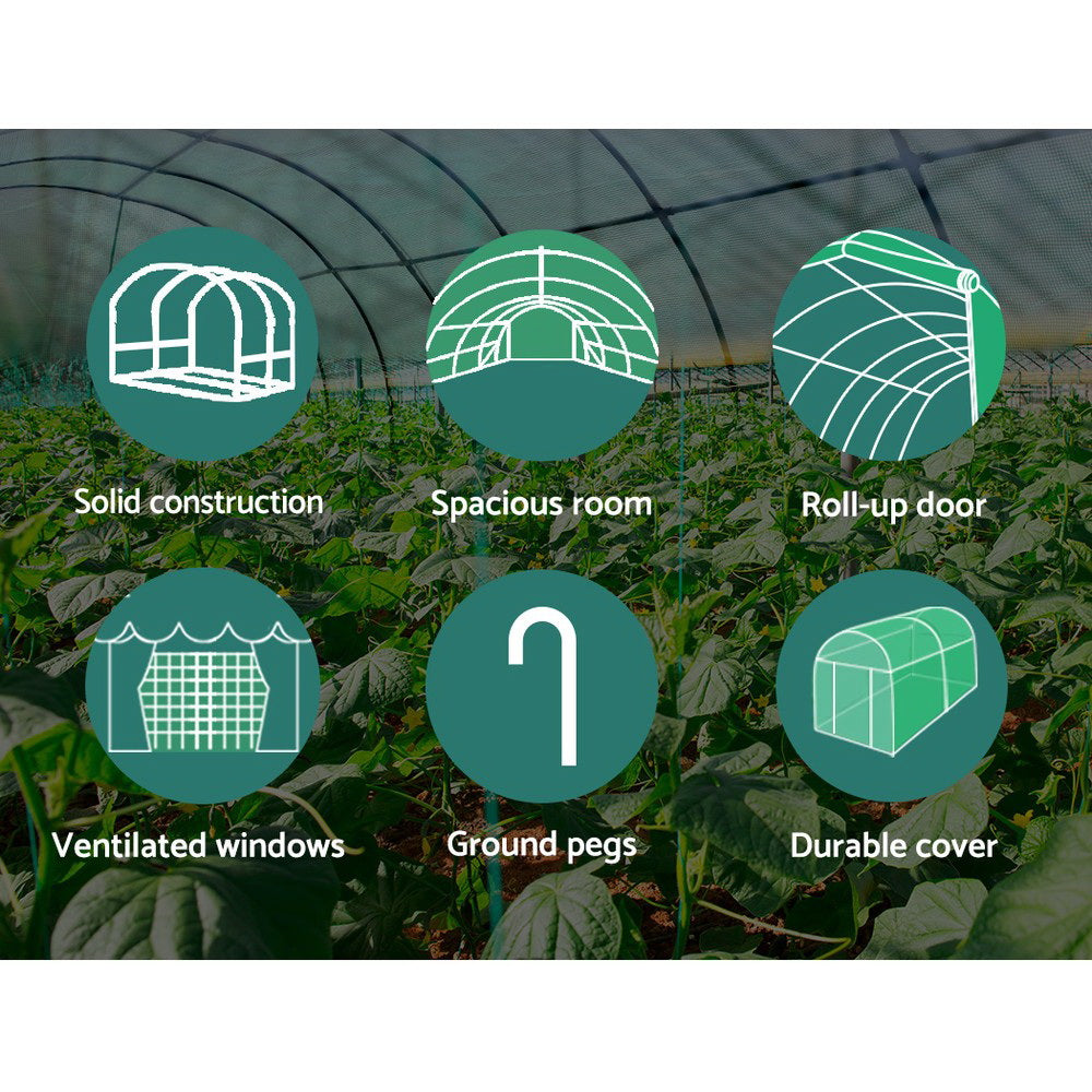 Marlook Greenhouse Garden Shed Green House 3X2X2M Greenhouses Storage Lawn