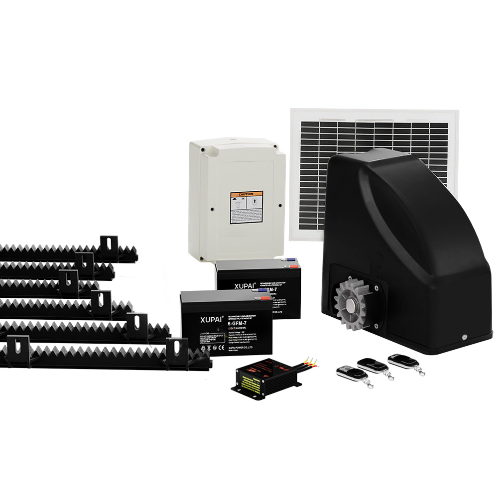 Marlook Automatic Sliding Gate Opener Kit 10W Solar Panel Electric 6M 600KG