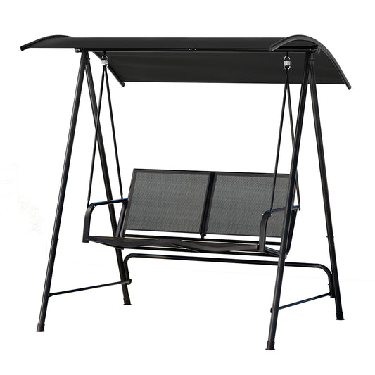 Marlook Outdoor Swing Chair Garden Bench Furniture Canopy 2 Seater Black