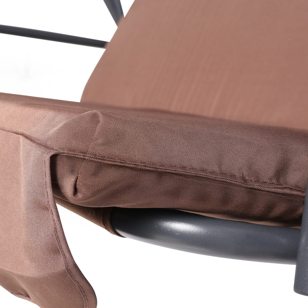Marlook Outdoor Swing Chair Garden Bench Furniture Canopy 3 Seater Coffee