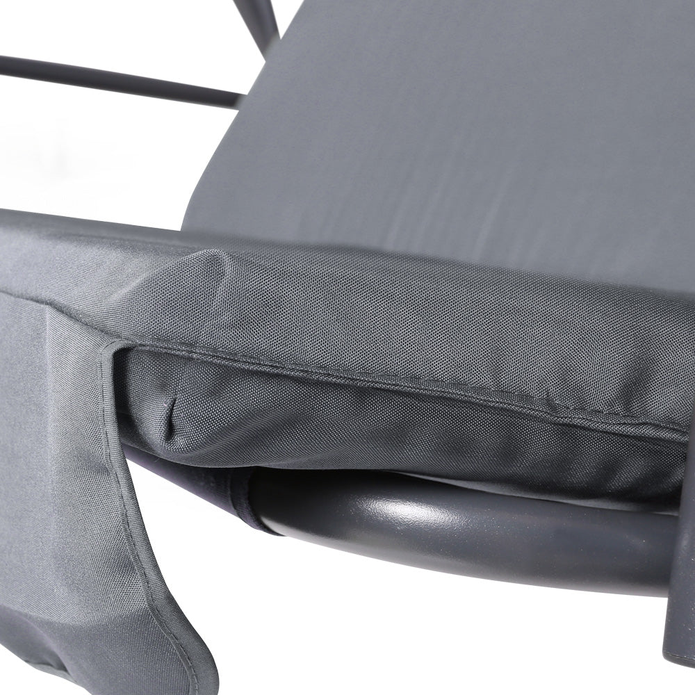 Marlook Outdoor Swing Chair Garden Bench Furniture Canopy 3 Seater Grey