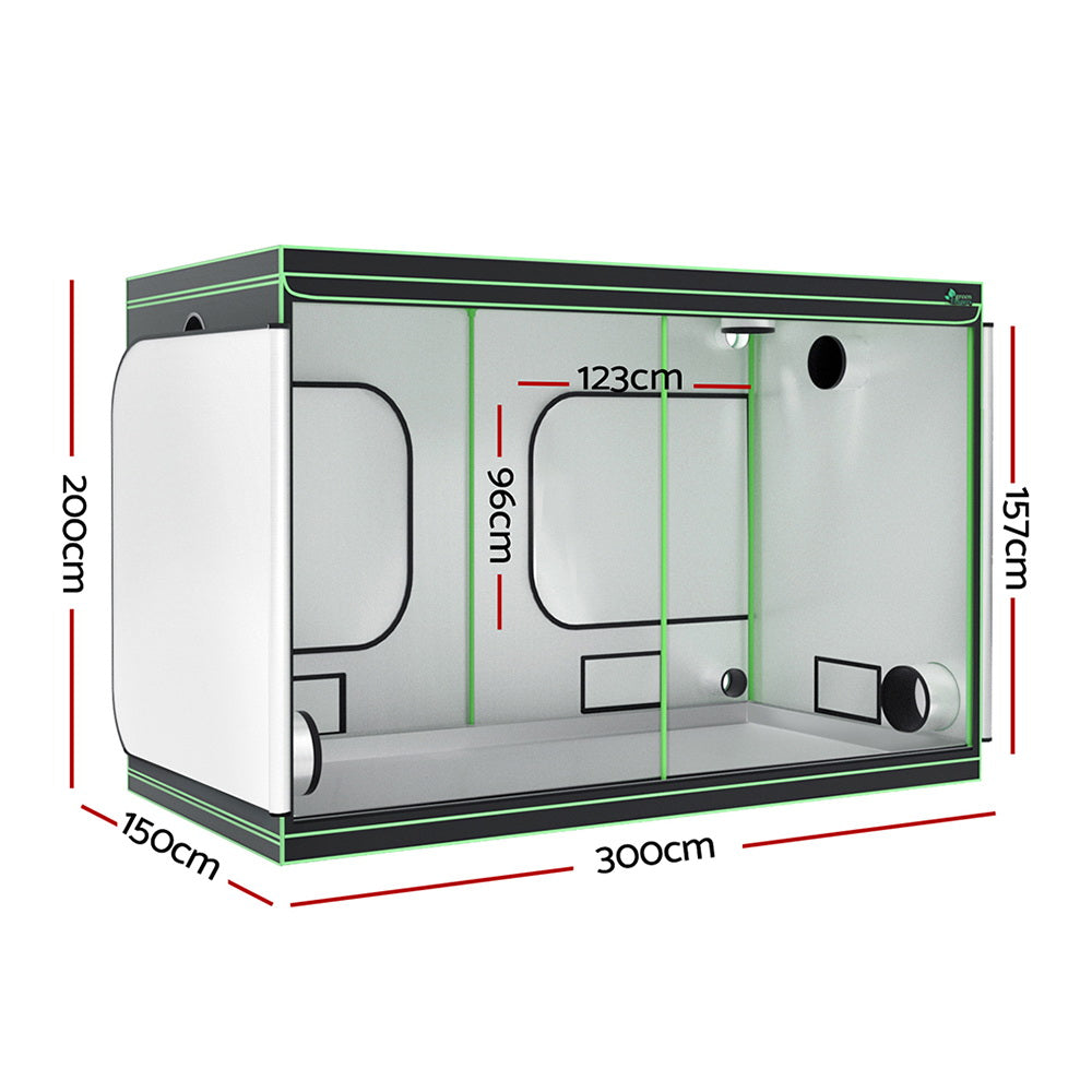 Marlook Grow Tent Kits 300x150x200cm Hydroponics Indoor Plant Grow System
