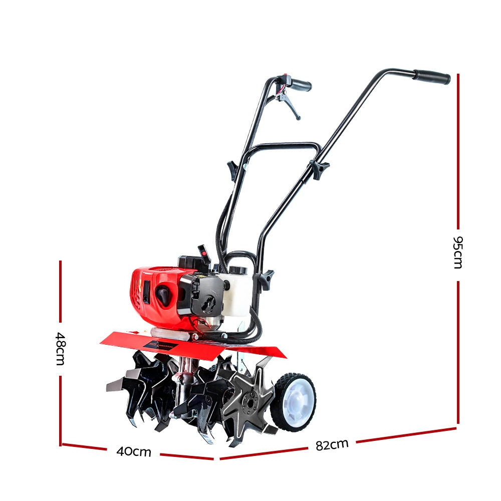 Marlook 65CC Tiller Garden Cultivator Rototiller 6 Blades Soil Plower Rotary Hoe
