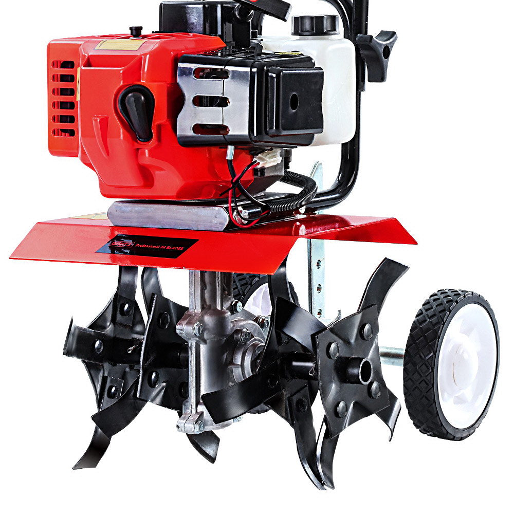 Marlook 72CC Tiller Garden Cultivator Rototiller 4 Blades Soil Plower Mini Rotary Hoe