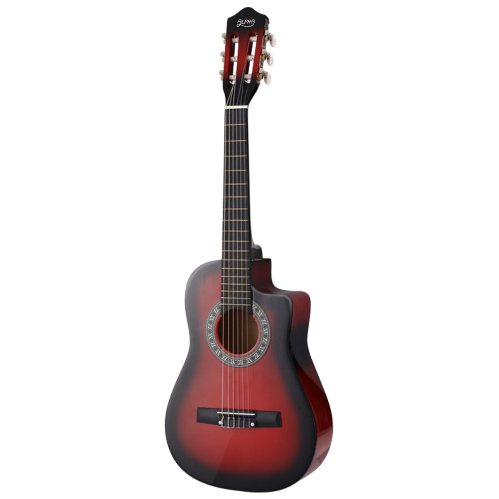 Marlook 34 Inch Classical Guitar Wooden Body Nylon String w/ Stand Beignner Red