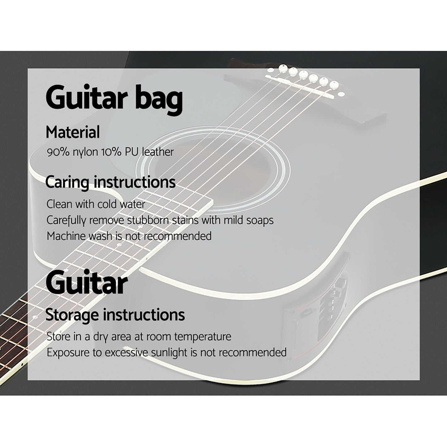 Marlook 41 Inch Acoustic Guitar Equaliser Electric Output Cutaway w/ Stand Black