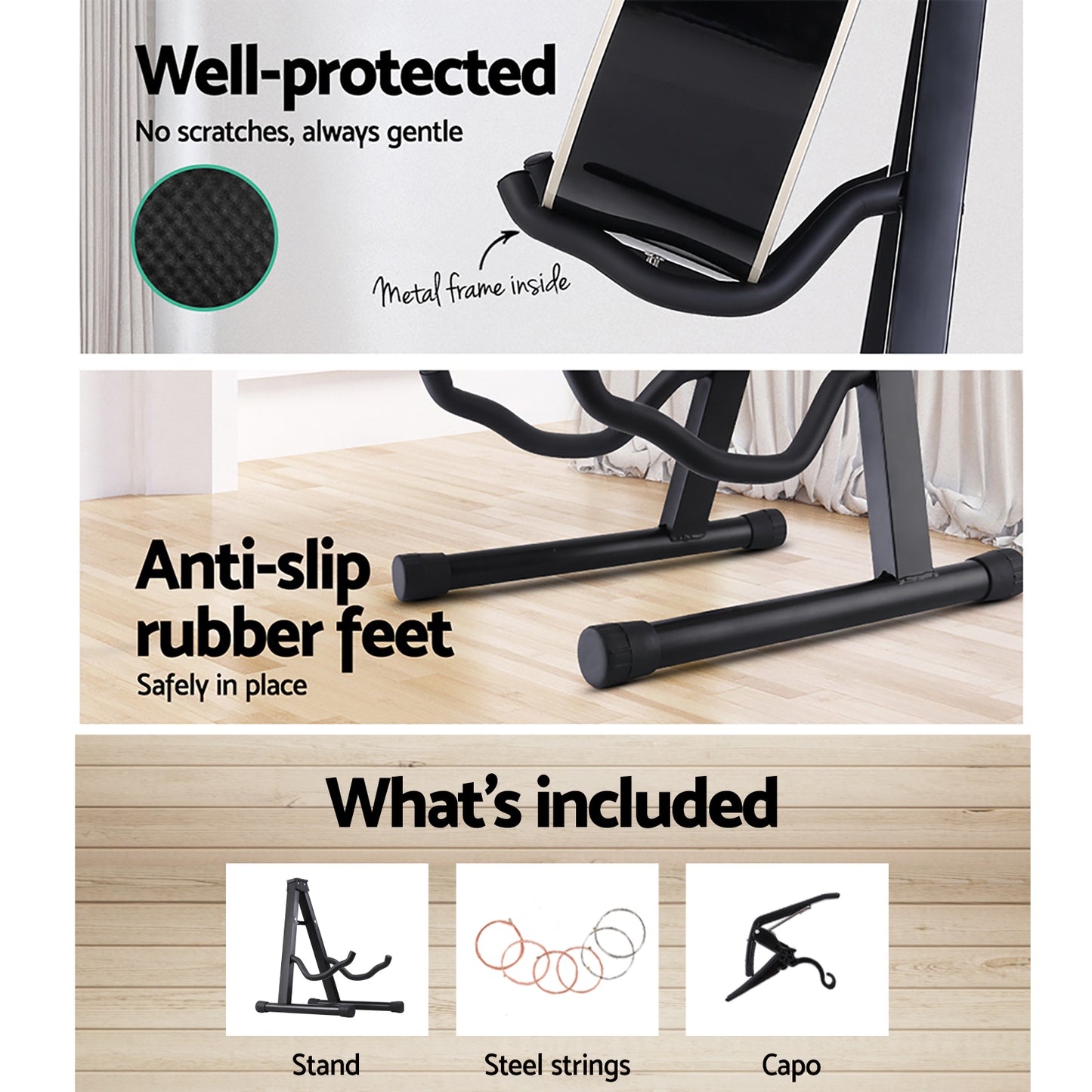 Marlook Guitar Stand Folding Portable Floor Rack Holder