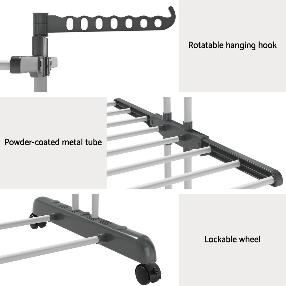 Marlook Clothes Drying Rack 173cm Coat Aier Hanger Foldable