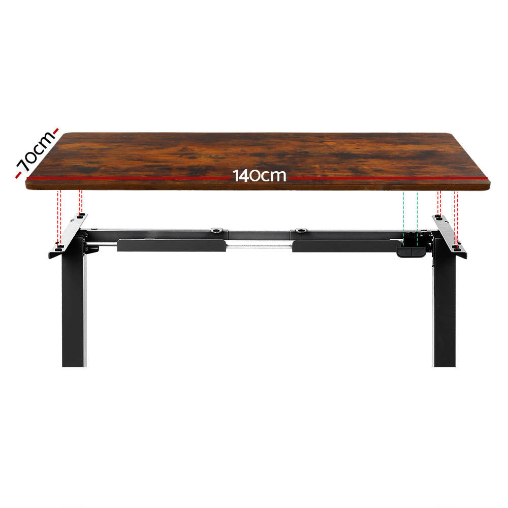 Marlook Standing Desk Motorised Rustic Brown 140CM