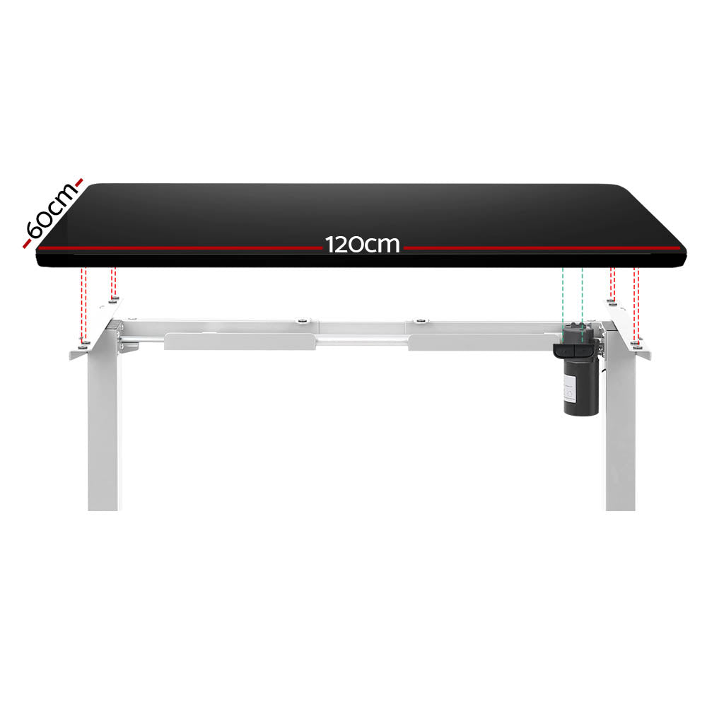 Marlook Standing Desk Motorised Sit Stand Desks Black 120CM