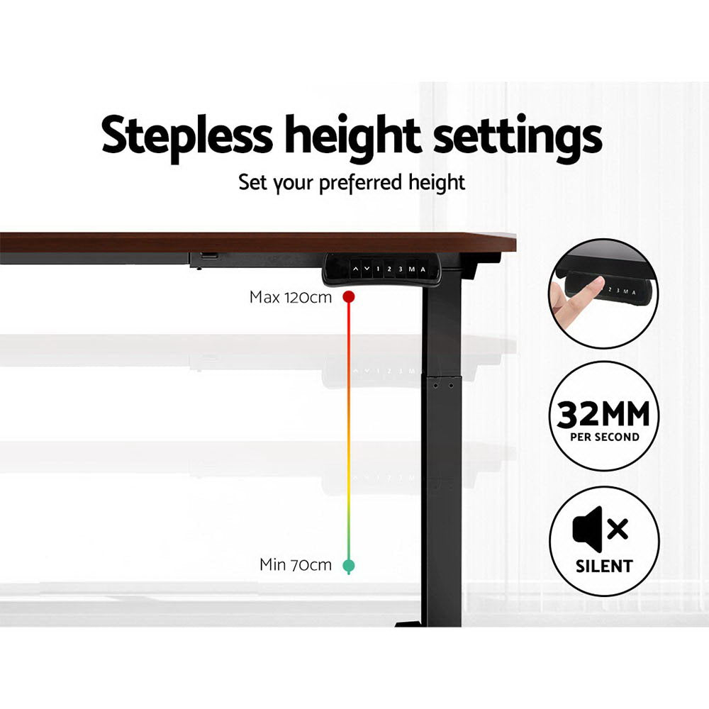 Marlook Standing Desk Motorised Dual Motor Walnut 120CM